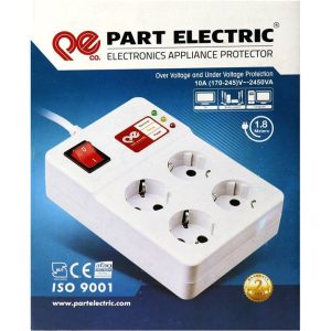 محافظ برق پارت الکتریک مدل انالوگ PE2204 چهار خانه با کابل ۱.۸ متری ارت دار